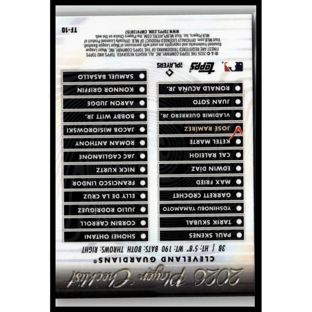 Topps 2026 Finest } José Ramírez Topps Team Finest